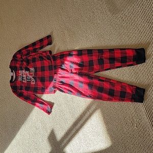 Kids Red Plaid Santa Pajamas